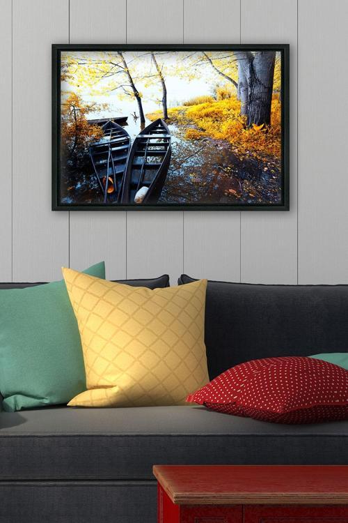 Siyah L Çerçeve Kanvas Tablo 105x145 cm