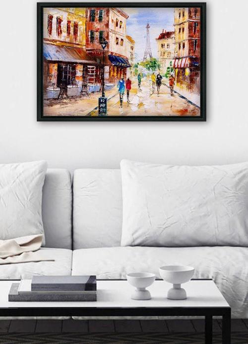Siyah L Çerçeve Kanvas Tablo 55x75 cm