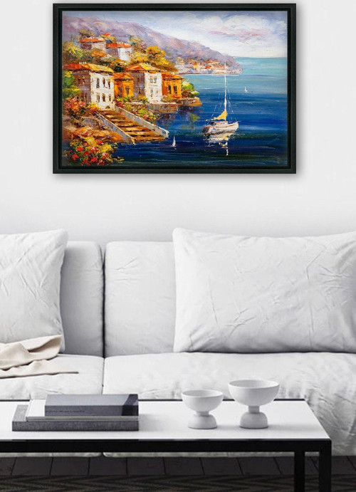 Siyah L Çerçeve Kanvas Tablo 55x75 cm
