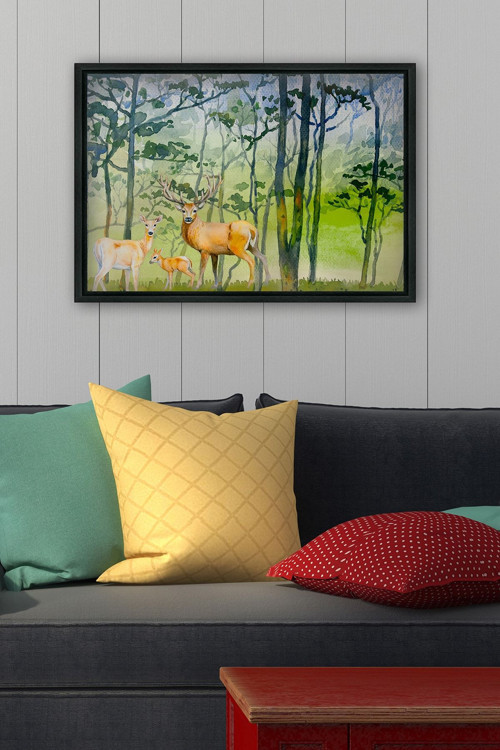 Siyah L Çerçeve Kanvas Tablo 105x145 cm