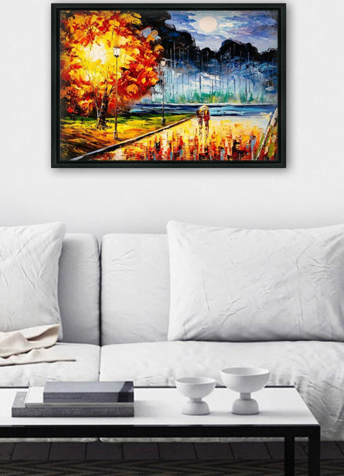 Siyah L Çerçeve Kanvas Tablo 55x75 cm