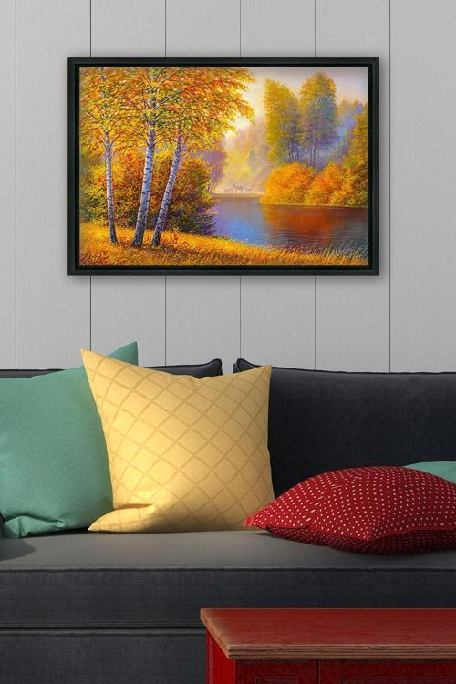 Siyah L Çerçeve Kanvas Tablo 55x75 cm