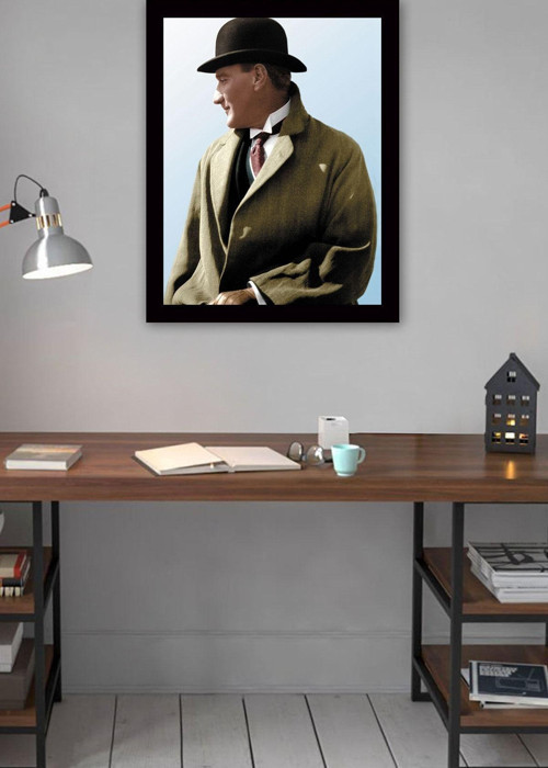 Siyah Çerçeveli Atatürk Tablosu 55 cm x 75 cm