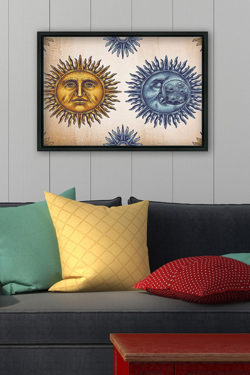 Siyah L Çerçeve Kanvas Tablo 55x75 cm