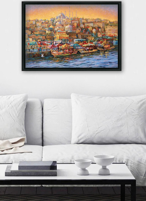 Siyah L Çerçeve Kanvas Tablo 55x75 cm