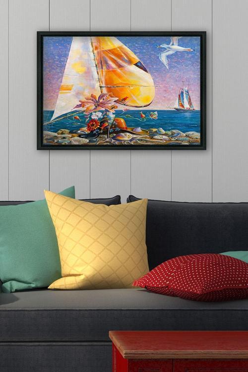 Siyah L Çerçeve Kanvas Tablo 75x105 cm