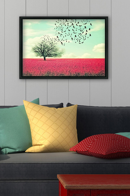 Siyah L Çerçeve Kanvas Tablo 55x75 cm