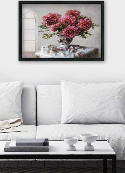Siyah L Çerçeve Kanvas Tablo 55x75 cm