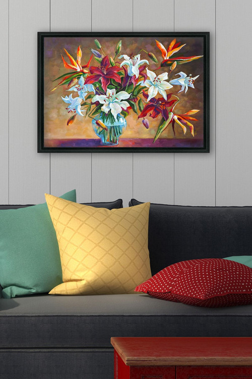 Siyah L Çerçeve Kanvas Tablo 55x75 cm