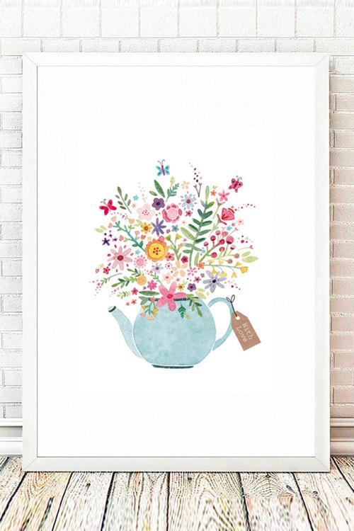 Beyaz Çerçeveli Tablo 25 cm x 30 cm