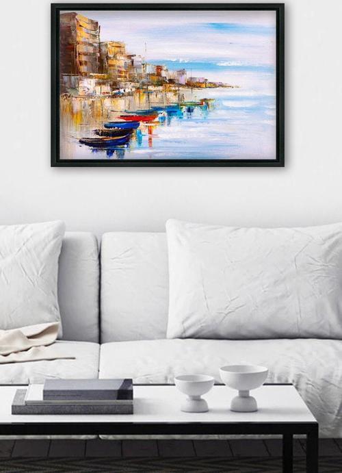 Siyah L Çerçeve Kanvas Tablo 55x75 cm