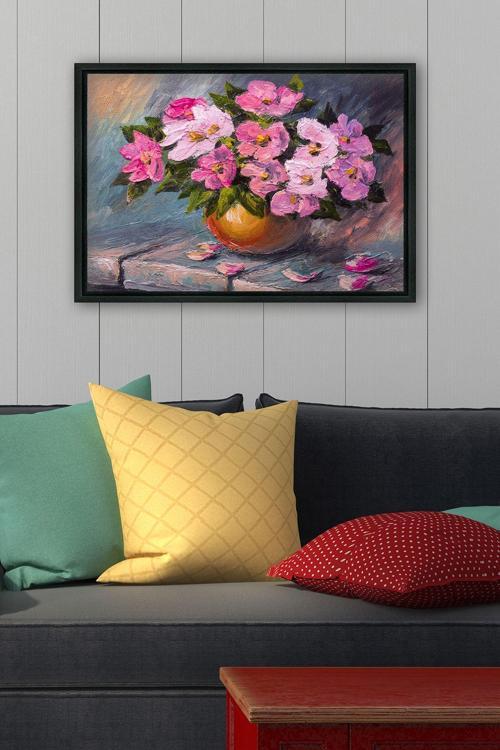 Siyah L Çerçeve Kanvas Tablo 105x145 cm