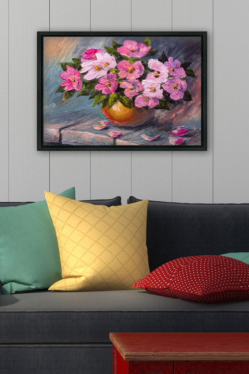 Siyah L Çerçeve Kanvas Tablo 55x75 cm