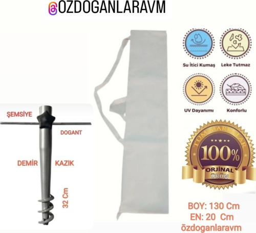 Plaj Deniz Şemsiye Çantası Ve Şemsiye 32 Cm Demir Yer Sabitleme Kazık Aparat