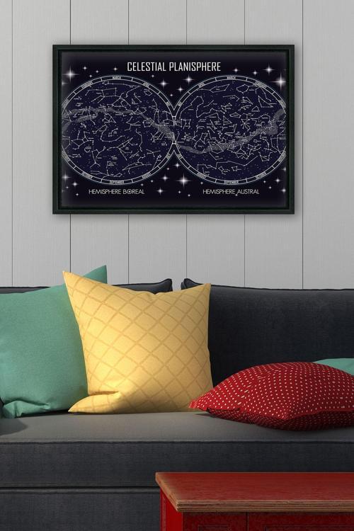 Siyah L Çerçeve Kanvas Tablo 55x75 cm