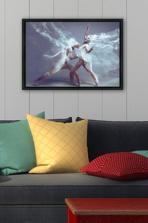 Siyah L Çerçeve Kanvas Tablo 105x145 cm