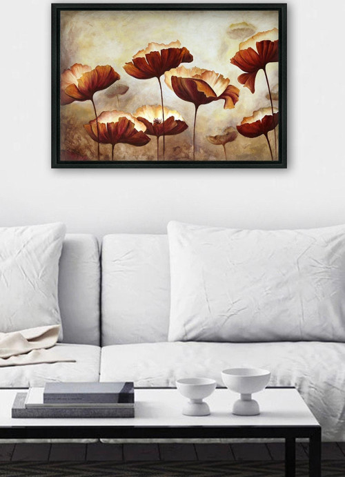 Siyah L Çerçeve Kanvas Tablo 105x145 cm