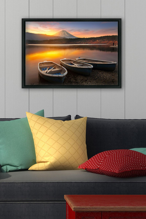 Siyah L Çerçeve Kanvas Tablo 55x75 cm