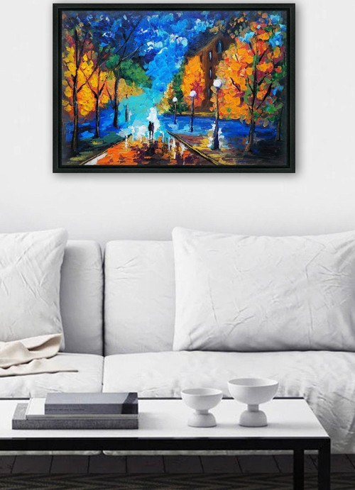 Siyah L Çerçeve Kanvas Tablo 105x145 cm