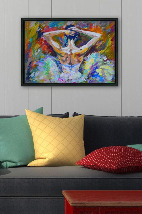 Siyah L Çerçeve Kanvas Tablo 55x75 cm