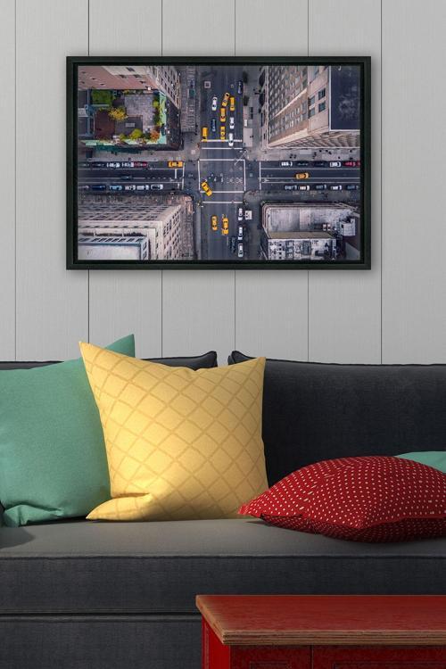 Siyah L Çerçeve Kanvas Tablo 105x145 cm