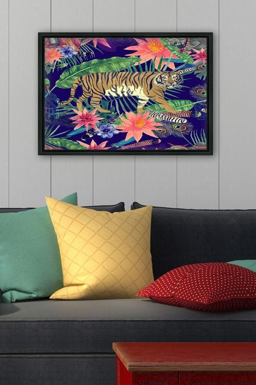 Siyah L Çerçeve Kanvas Tablo 105x145 cm