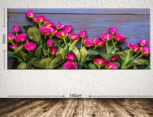 Dev Boyut Çiçek Kanvas Tablo 60x140 cm