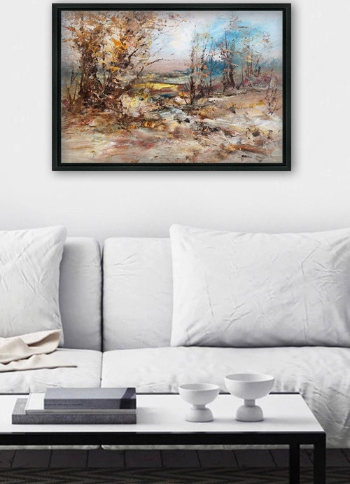 Siyah L Çerçeve Kanvas Tablo 105x145 cm