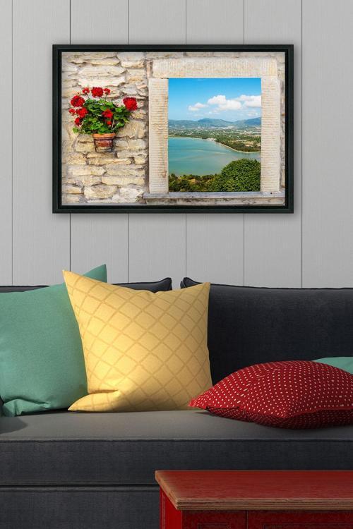 Siyah L Çerçeve Kanvas Tablo 105x145 cm