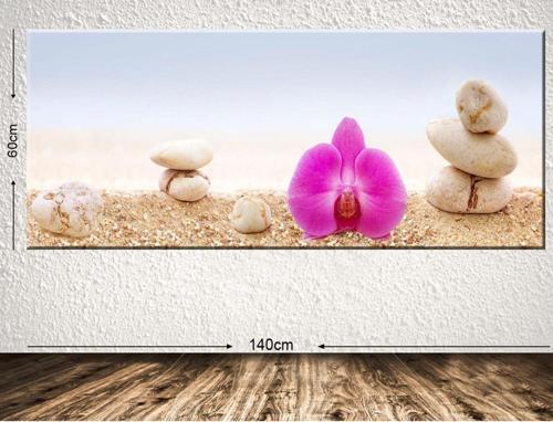 Dev Boyut Çiçek Kanvas Tablo 60x140 cm