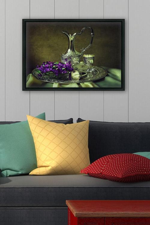 Siyah L Çerçeve Kanvas Tablo 55x75 cm