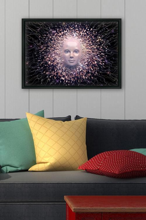 Siyah L Çerçeve Kanvas Tablo 105x145 cm