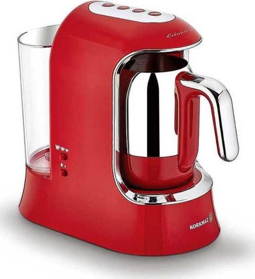 A862 Kahvekolik Aqua Kırmızı/Krom Otomatik Türk Kahve Makinesi