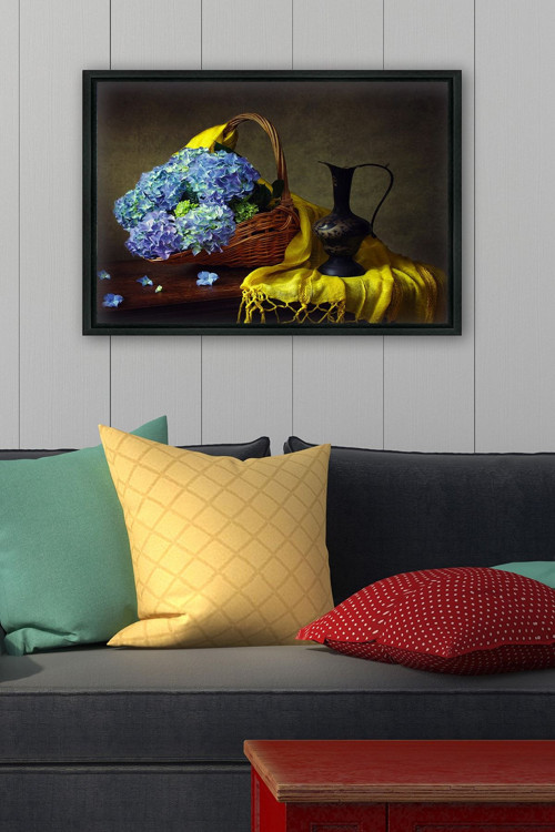 Siyah L Çerçeve Kanvas Tablo 105x145 cm