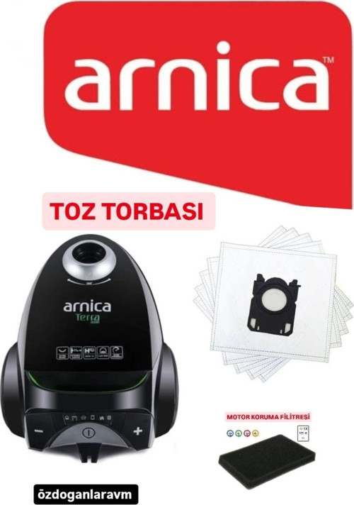 Arnica Terra-Premium Rosso Et14200 -Et142 231 Süpürge Toz Torbası 10 Adet Motor Filitreli