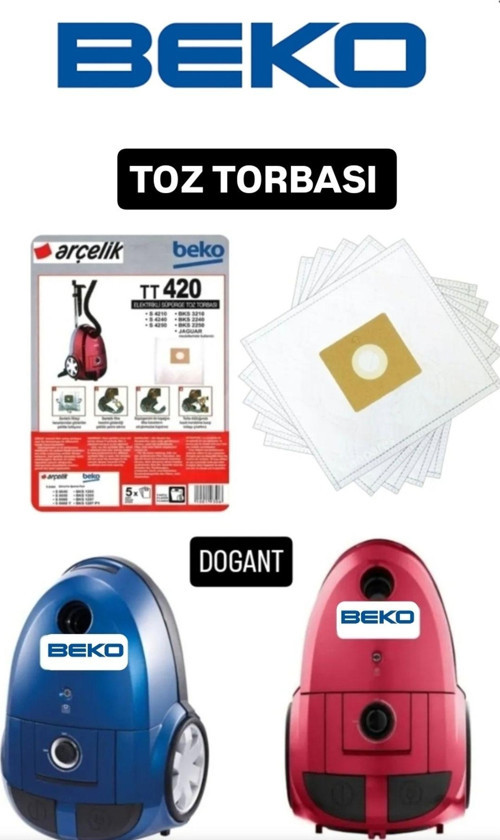 Beko Elektrikli Süpürgesi Bks Toz Torbası 20 Adet Motor Filitresi 2 Adet