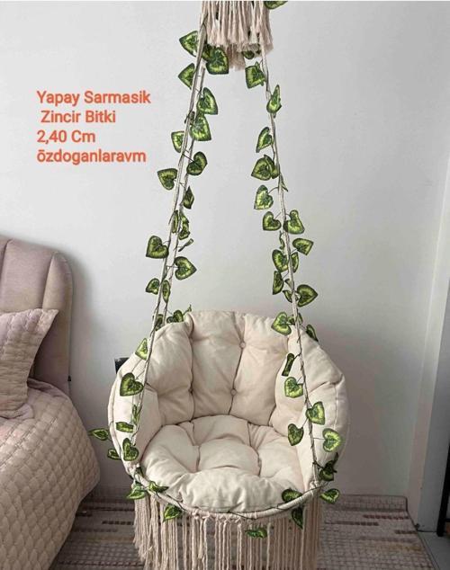 Boru Demir Gizleme Dogal Gaz Borusu Gizleme 1 Adet Zincir Yapay Sarmasık 2.40 Cm