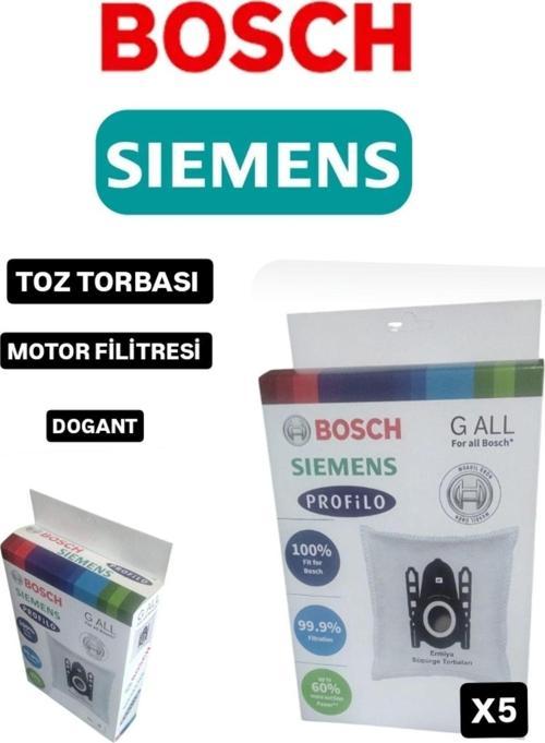 Bosch Siemens Süpürge Toz Torbası 5 Adet Motor Filitresi Kutulu