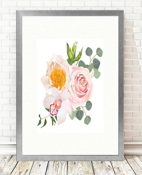 Gümüş Çerçeveli Tablo 25 cm x 30 cm