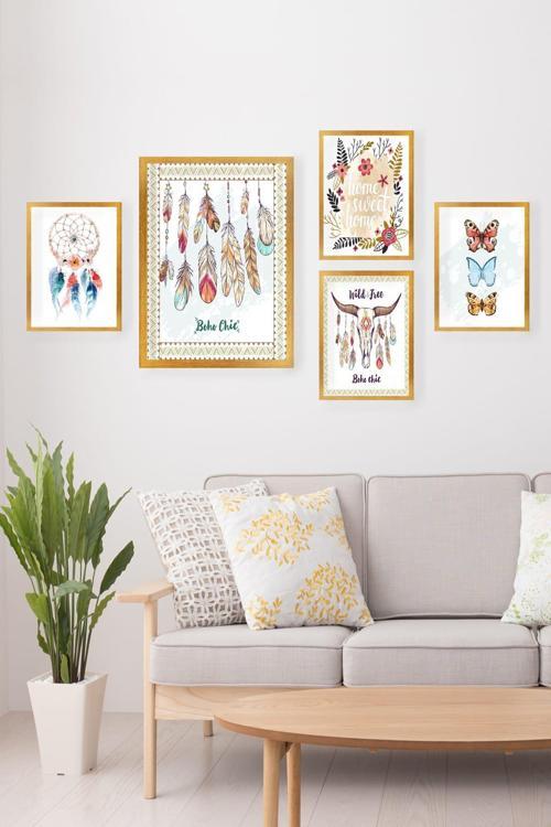 5 Parçalı Çerçeveli Tablo Set