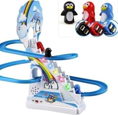 Oyuncak Penguen Kaydıraklı Işıklı Sesli Set Dön Dolaş Kaydıraklı Merdivenli Penguen