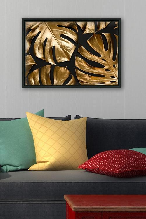 Siyah L Çerçeve Kanvas Tablo 75x105 cm