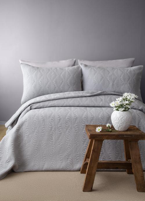 ÇİFT KİŞİLİK YATAK ÖRTÜSÜ SET BOURBON GRI - YATAK ORTUSU SET