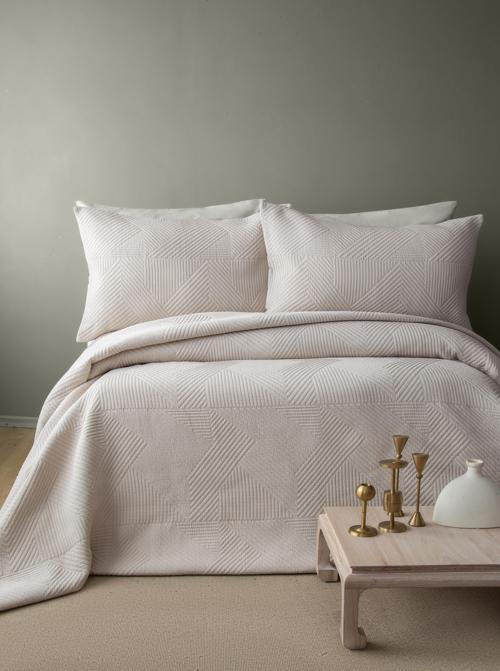 ÇİFT KİŞİLİK YATAK ÖRTÜSÜ SET SAVOY BEJ - YATAK ORTUSU SET