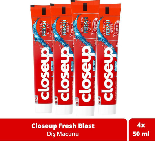 Diş Macunu Fresh Blast Ağız Bakım Suyu Etkili 50 Ml X4 Adet