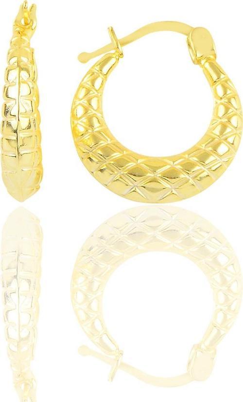 Gümüş altın yaldızlı baklava desenli gümüş şarnel küpe [barcode]