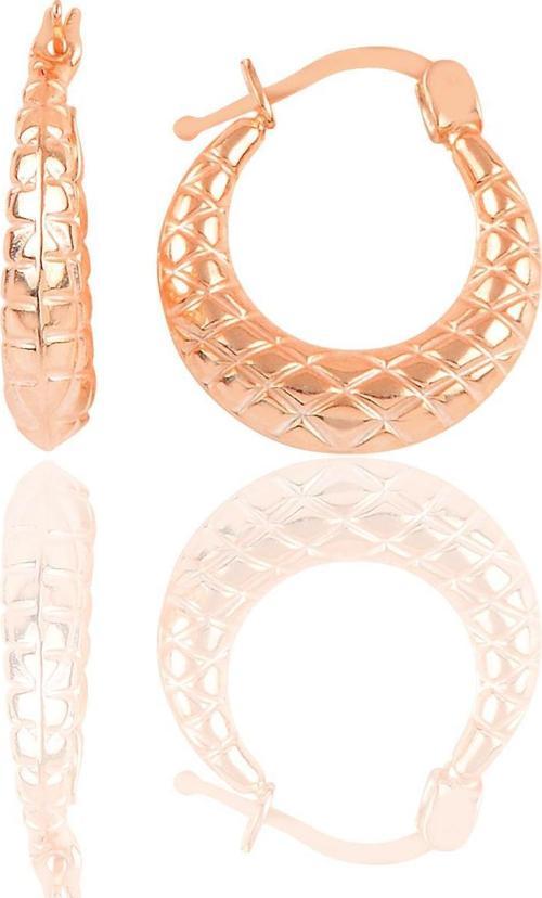 Gümüş rose  baklava desenli gümüş şarnel küpe [barcode]