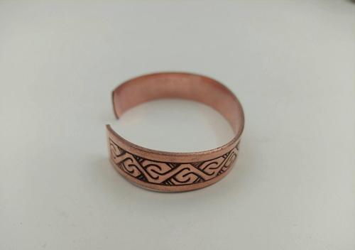Bakır Bileklik Kalemkar El İşlemesi Doğal Saf Bakır M3