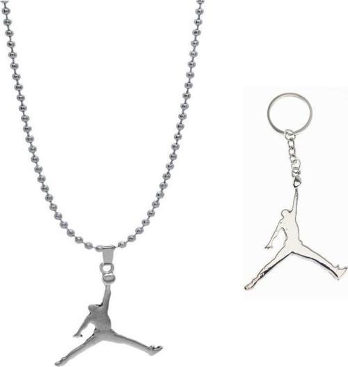 Michael Jordan Nba Basketbol Gri Zincirli Erkek Kolye Anahtarlık