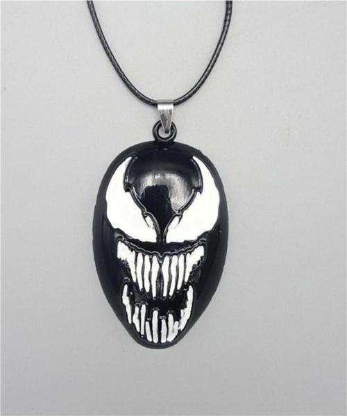 Siyah Marvel - Venom Logo Kolye  Aksesuar Şık Süs